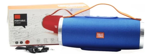 Parlante Portatil T&g Tg-109 Bluetooth Stereo Radio Fm Usb Color azul